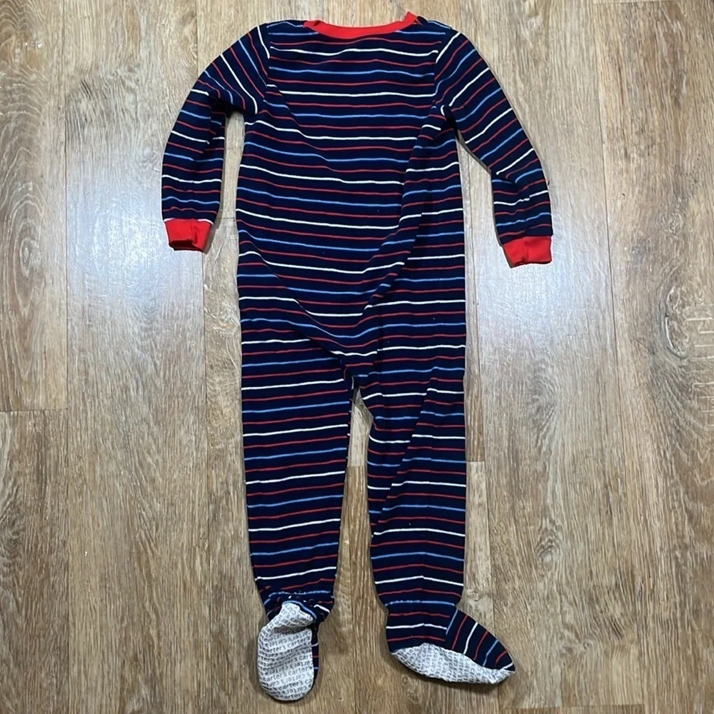 Carter's 4T Onesie Footie Pajamas Pjs Fleece Warm Winter Zip Up EUC - Lot of 2